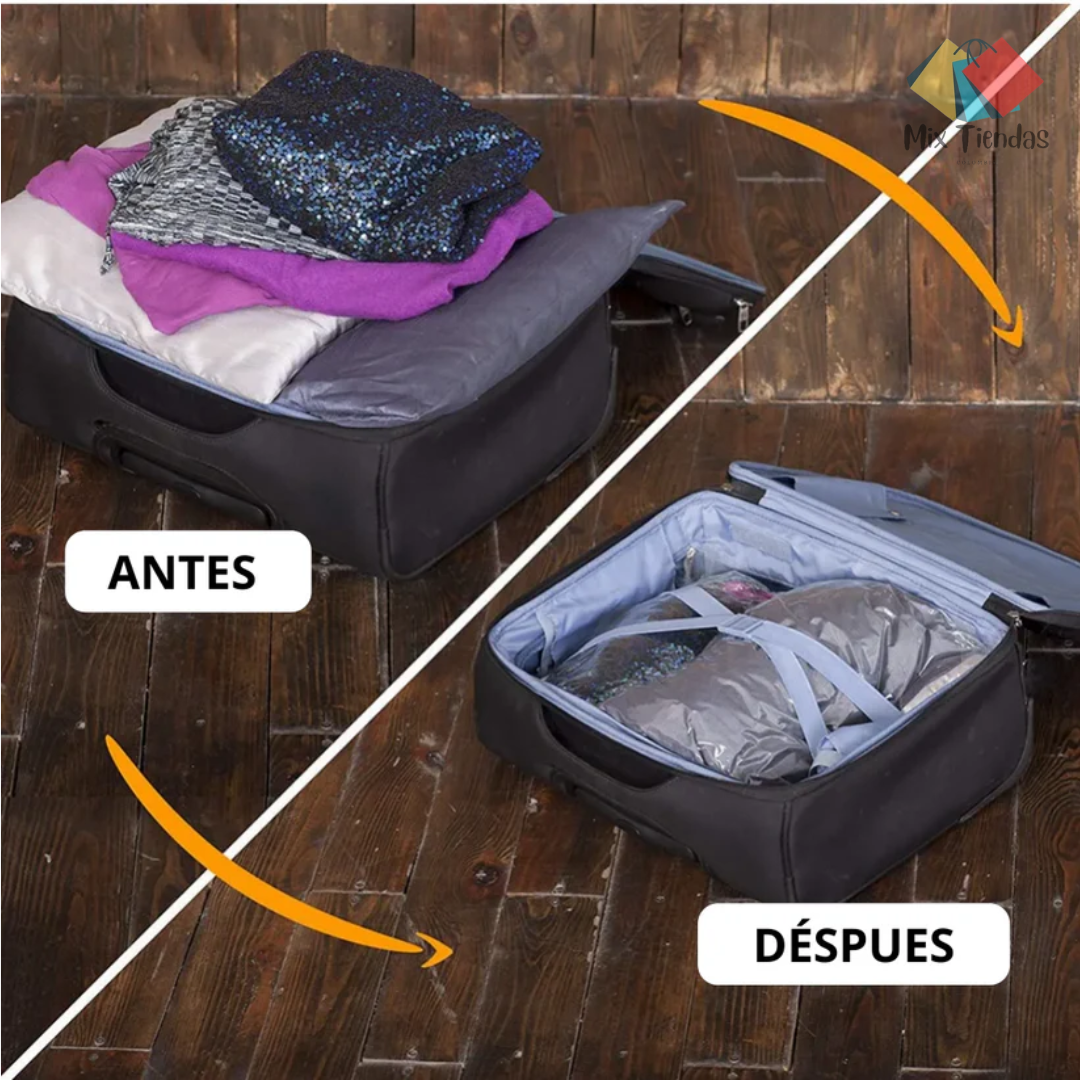 Pack de 5 Bolsas de Viaje🧳 + Regalo Bomba subcionadora de aire