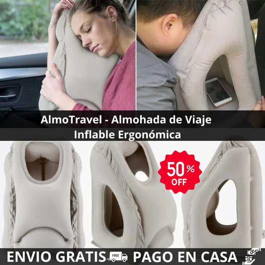 AlmoTravel | Almohada de Viaje Inflable Ergonómica