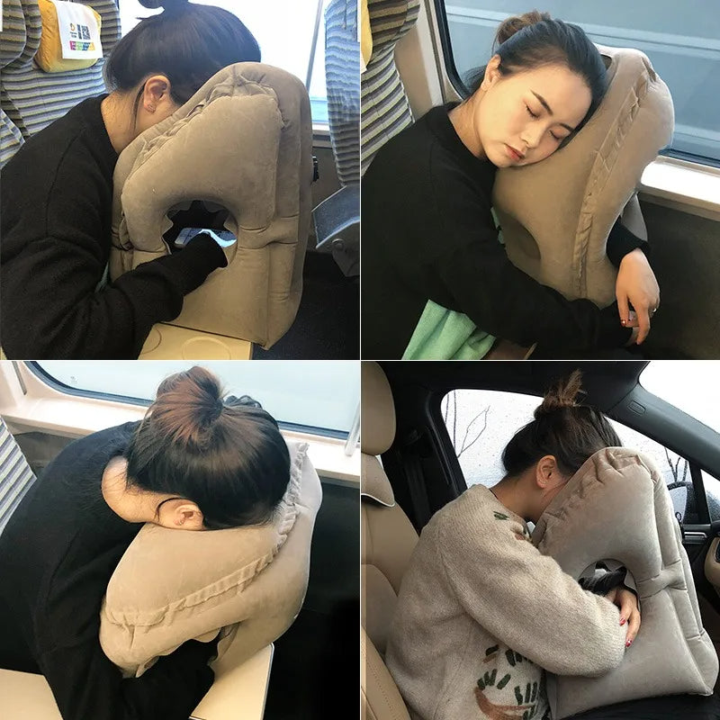 AlmoTravel | Almohada de Viaje Inflable Ergonómica