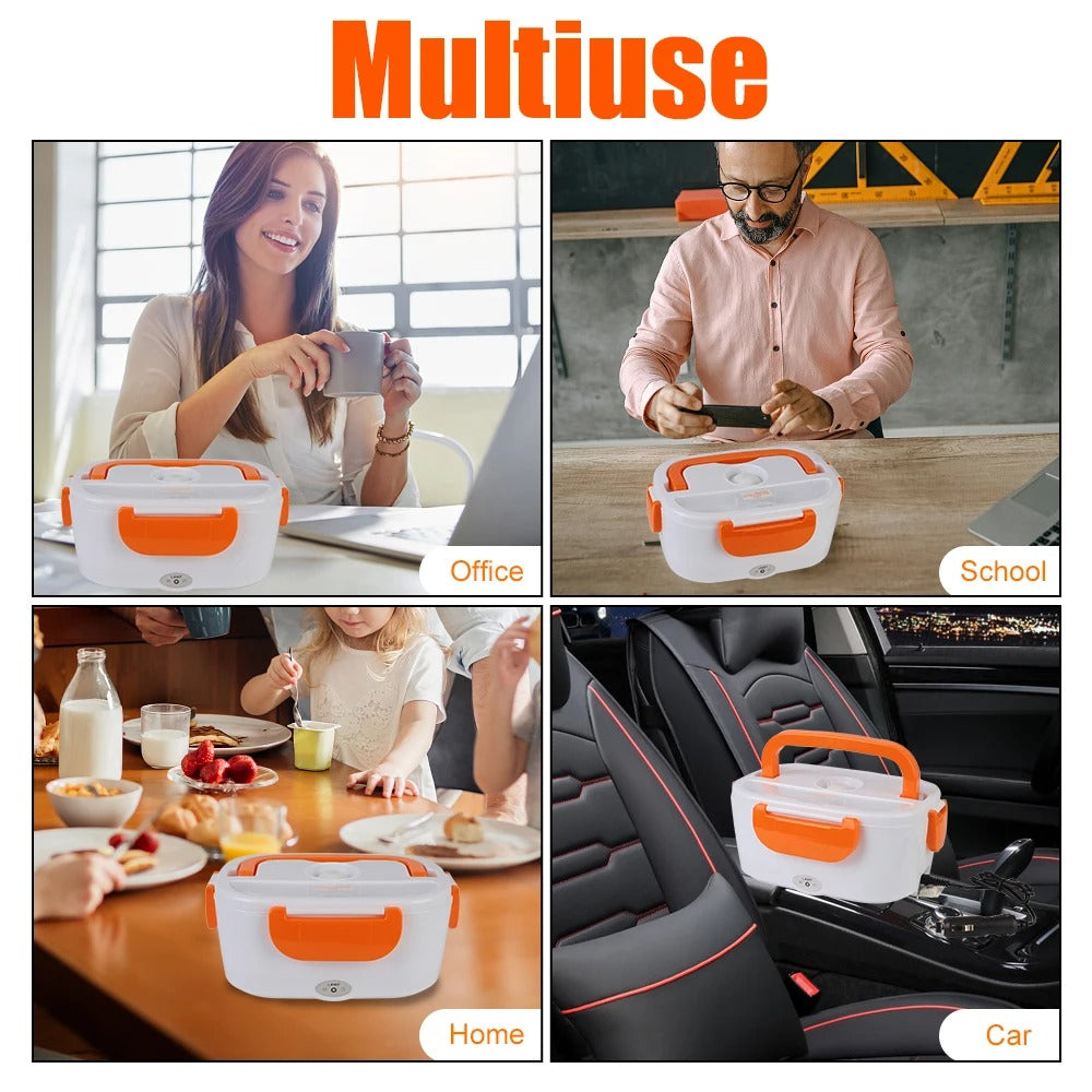 🚗🍱 Lonchera Eléctrica Portátil 2 en 1 – ¡Disfruta tu comida caliente donde quieras!