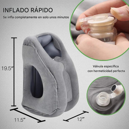 AlmoTravel | Almohada de Viaje Inflable Ergonómica