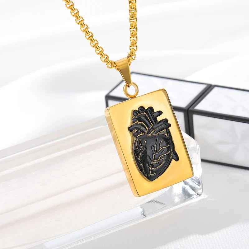 collar dúo corazon humano estilo oro 💛 oferta  limitada