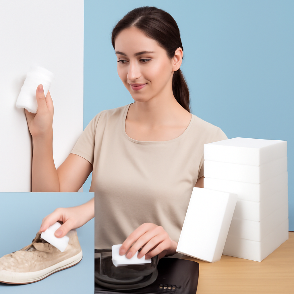 🧼 Pack de 12 Esponjas Mágicas de Melamina - ¡Limpieza sin esfuerzo! ✨