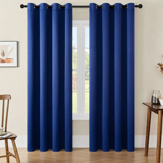 2 Cortinas Anti luz de Lujo BlackOut   -Oscuridad total con estilo🖤 + 2 Velos Gratis🎁