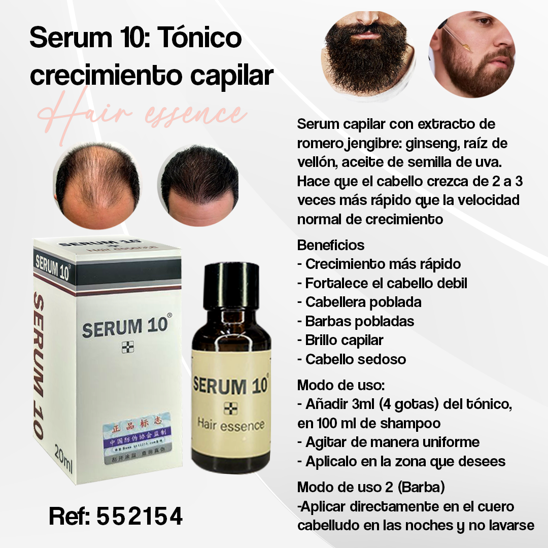 🌿 SERUM 10™ | Solución Avanzada para Combatir la caida del cabello y Estimular su rapido crecimiento ✨