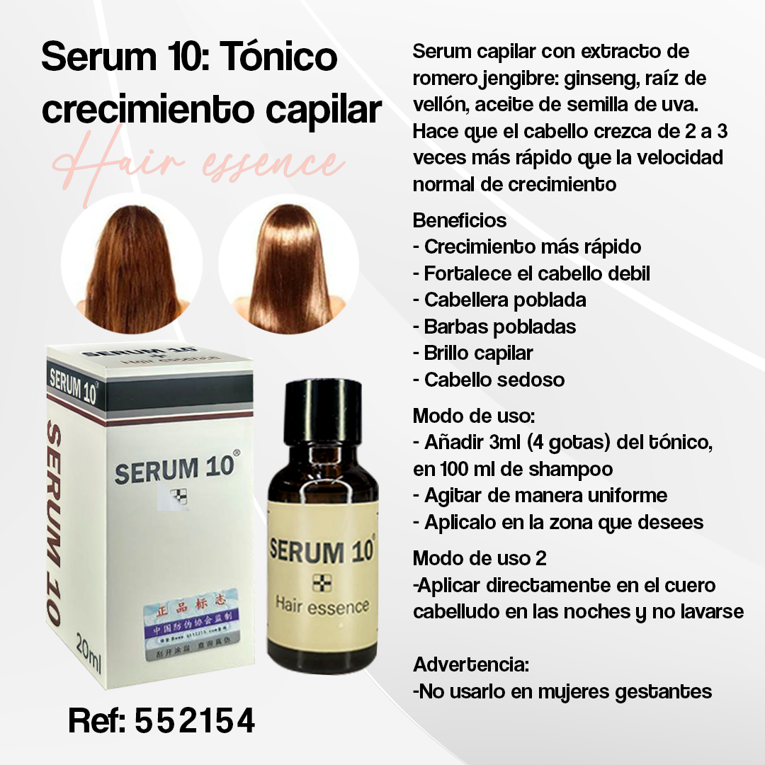 🌿 SERUM 10™ | Solución Avanzada para Combatir la caida del cabello y Estimular su rapido crecimiento ✨